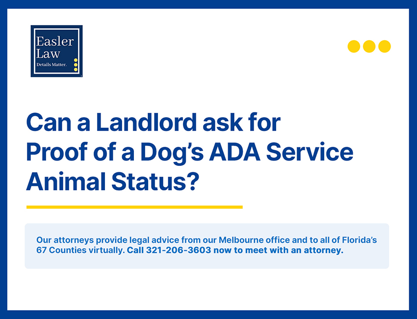 Can a Landlord ask for Proof of a Dog’s ADA Service Animal Status?