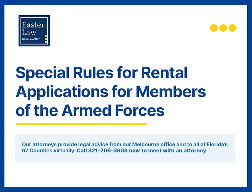 Special Rules for Rental Applications for Members of the Armed Forces